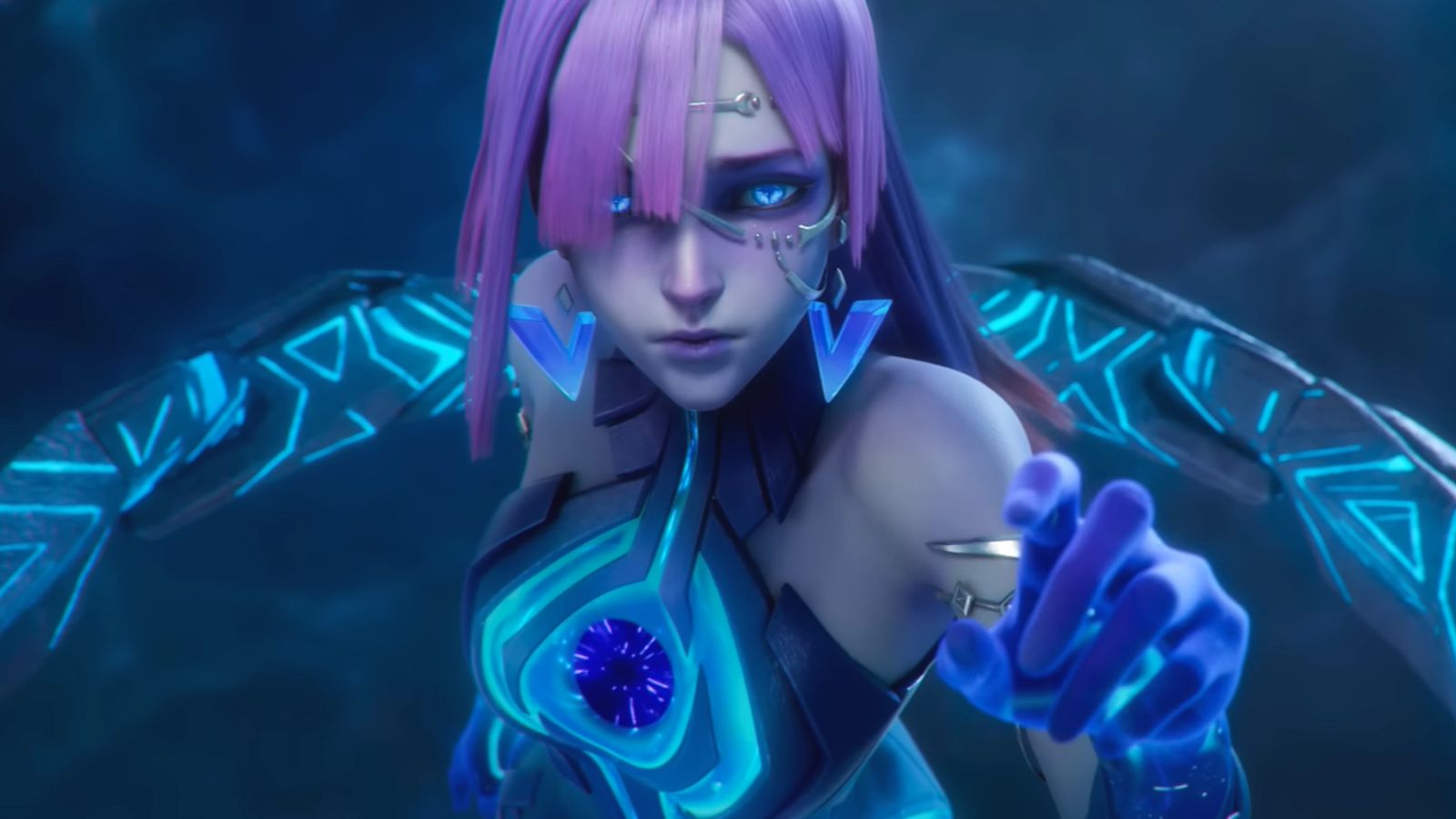 Screenshot from cinematic trailer for Mobile Legends: Bang Bang mage hero Novaria